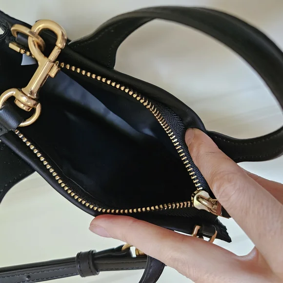 TORY BURCH ELLA BLACK MINI NYLON CROSSBODY BAG - Picture 5 of 5